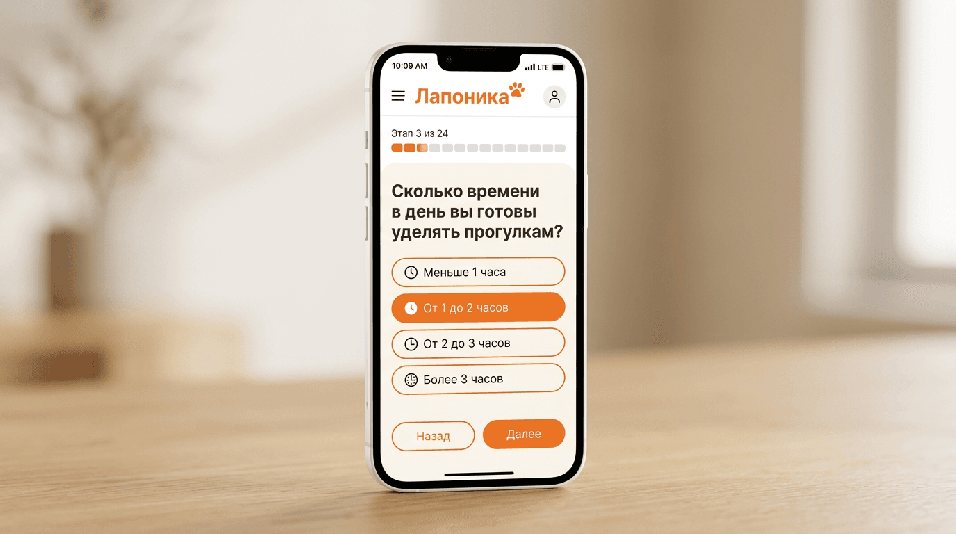 Экран анкеты совместимости на телефоне